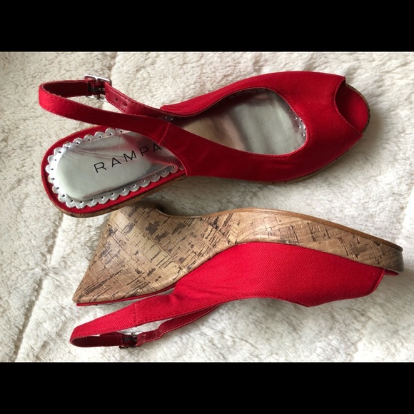 Rampage Shoes - Rampage cork red wedge shoe